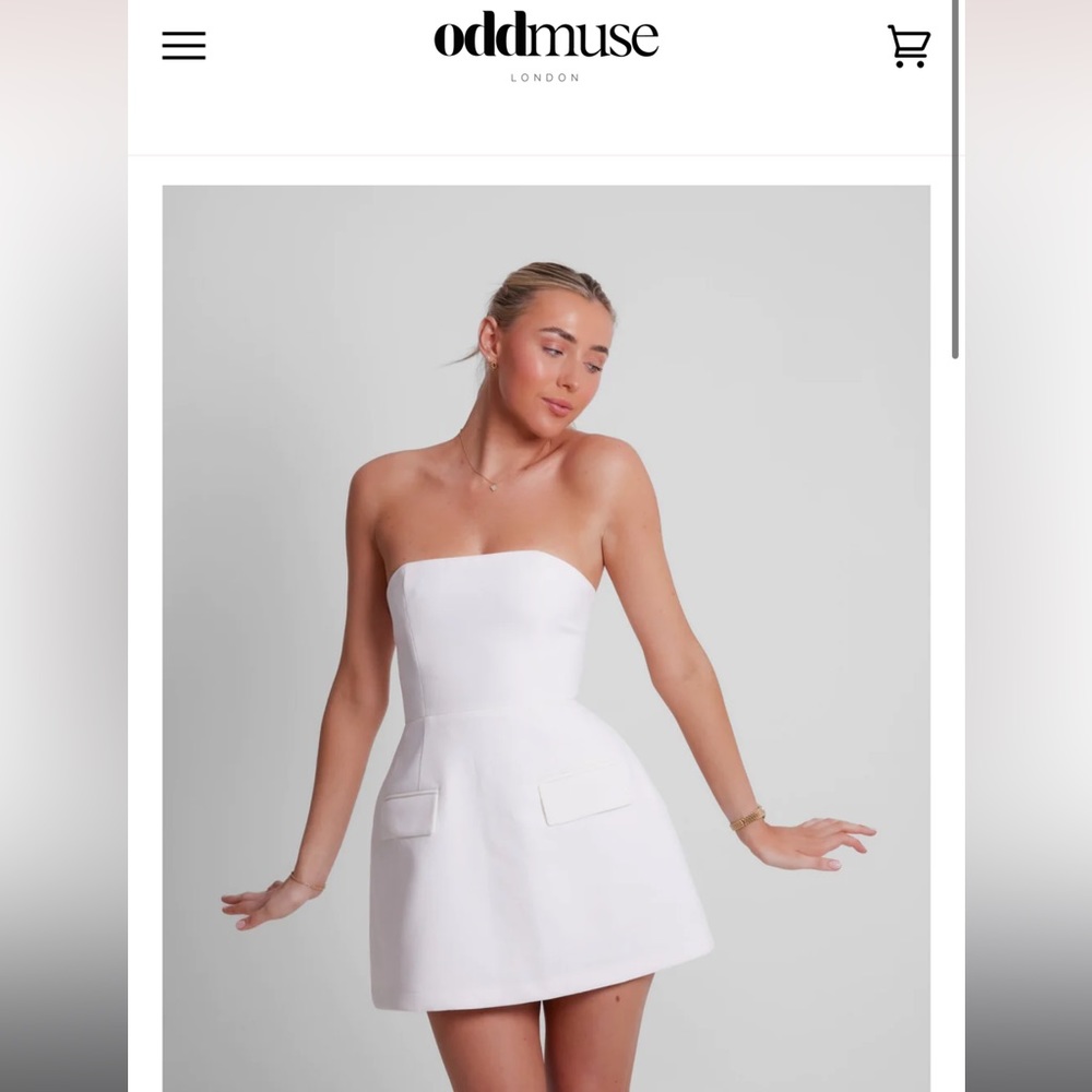 Odd Muse - Ultimate Muse Strapless Dress in White NEVER BEEN WORN